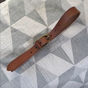 Brown belt with unique buckle